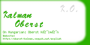 kalman oberst business card
